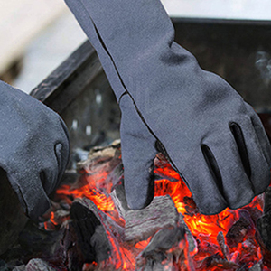 Gants de sécurité en cuir bleus avec paume noire, respirants, longueur coude, pour usage extérieur, toutes saisons, pour ouvriers, unis - Product Image 3
