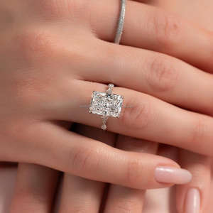 Anillo de Compromiso/Boda de Oro Amarillo de 14k con Diamante de Corte Redondo Cultivado en Laboratorio IGI/GIA, Unisex, Regalo Perfecto para Aniversario y Fiestas - Product Image 3