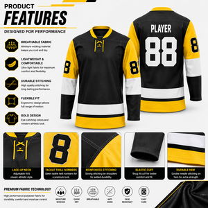 Maillots de hockey de l'équipe des États-Unis, vêtements de sport personnalisés, vêtements de hockey sur glace imprimés, 100% polyester, séchage rapide, respirant, écologique, devant - Product Image 6