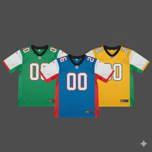 เสื้ออเมริกันฟุตบอลแบบสั่งทำพิเศษ, ผ้าโพลีเอสเตอร์ระบายอากาศได้ดี, รับผลิตแบบ OEM/ODM, โลโก้ทีม, มีไซส์สำหรับเด็ก/ผู้ใหญ่ - Product Image 4