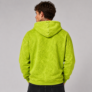 Sweat à capuche oversize en coton épais délavé à l'acide pour homme, style streetwear urbain, personnalisable, marque privée, vintage, vente en gros - Product Image 2