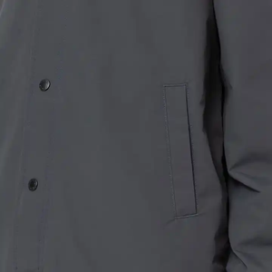 Veste Coach Légère Gris Foncé Uni avec Boutons Pression, Tissu Nylon, Style Minimaliste Décontracté Streetwear - Product Image 5