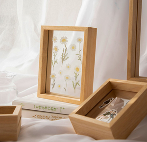 Custom Veneer Double Sided Glass <b>Floating</b> <b>Frame</b> Teak Picture <b>Frame</b> Embosments for Wedding Table Signage A4 Certificate - Product Image 6