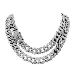 Iced Out Moissanite Starling Silver Cadena de eslabones cubanos Hip Hop Collar Cadena Joyería personalizada Regalos de boda para hombres y mujeres - Product Image 1