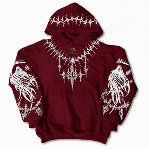 OEM Service High Quality Sublimation Hoodie Dark <b>Aesthetic</b> Graphic Fashion Top Men - Product Image 6