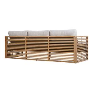 Conjunto de Sofá Moderno para Exteriores de Madera de Teca Sólida, 3 Plazas, Muebles de Jardín de Lujo con Cojines Impermeables para Proyectos de Hoteles y Villas - Product Image 3
