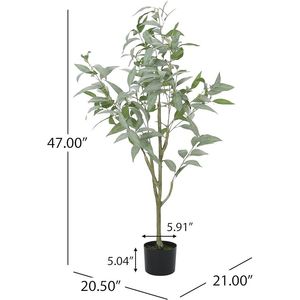 47.2 Inch <b>Artificial</b> Eucalyptus Bonsai Leaves Product Category <b>Artificial</b> <b>Trees</b> - Product Image 3