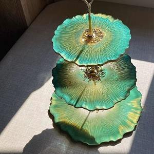 Elegante Soporte para Pastel de Resina con Efecto Mármol para Mesa de Postres de Boda de Lujo y Decoración de Fiestas de Cumpleaños - Product Image 1