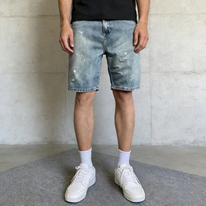 Men's Summer American High Street Denim <b>Shorts</b> Slim Fit 5-Point Casual Mid Pants Fashion - Product Image 2