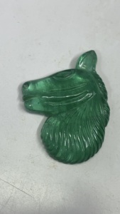 Juego de 3 Piezas de Tallado de Cabeza de Caballo con Piedras Preciosas Cultivadas en Laboratorio de Primera Calidad |   Colección de Figuras de Animales con Efectos Ópticos de Luz Verde - Product Image 6