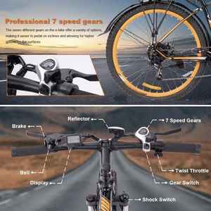 Vélo électrique V3 350W 48V 13Ah, vitesse élevée 41 km/h, longue portée 40-50 km, scooter électrique pour adultes - Product Image 4