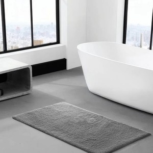 Custom Logo Woven Hotel & Home Bathroom <b>Mat</b> Thickened Cotton Non-<b>Slip</b> & Absorbent Eco-Friendly European Style Floor <b>Mat</b> - Product Image 2