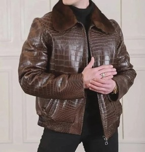 Premium Python Print <b>Leather</b> <b>Jacket</b> Men Motorcycle Biker OEM ODM Manufacturer Sample Service Available Factory - Product Image 4