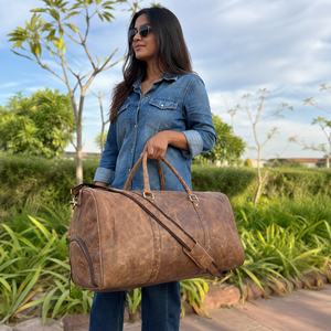 Nueva llegada de cuero genuino bolsas de equipaje de usos múltiples Bolso hecho a mano Unisex bolsa de viaje de gran tamaño bolso de uso múltiple - Product Image 3