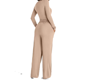 Conjunto Casual de Dos Piezas para Mujer al por Mayor, Top de Manga Corta con Cuello Redondo, Ropa Deportiva Urbana, Estilo Primavera - Product Image 3