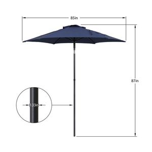 Parasol de patio inclinable et relevable bleu marine de 7,5 pieds - Product Image 4