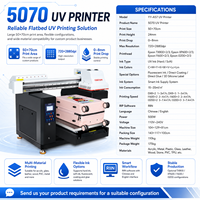 Stampante UV Flatbed Professionale 50x70cm A2+ 5070 con Garanzia di 1200 Giorni, Macchina per Stampa ad Alta Velocità YY-A57