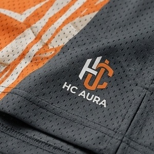 Ensemble d'uniformes de basketball unisexe tendance, orange et gris, sublimé, col en V, sans manches, anti-humidité, coupe athlétique, logo personnalisé - Product Image 6