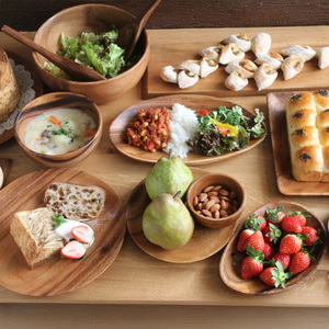 Fine Quality Wholesale Smooth Texture <b>Warm</b> Natural Acacia <b>Tray</b> Plate Wooden Bowl - Product Image 5