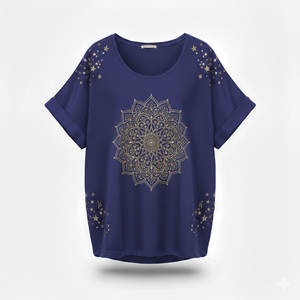 Vinyle thermocollant de qualité supérieure pour T-shirt, motif attrape-rêves doré détaillé, coupe décontractée, vêtements unisexes décontractés - Product Image 2