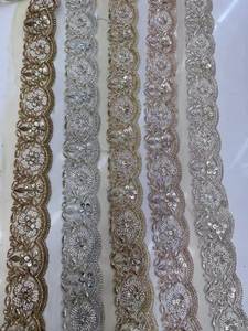 ริบบิ้นลูกไม้ปักเลื่อมและมุกหรูหรา เป็นมิตรกับสิ่งแวดล้อม เหมาะสำหรับชุดราตรีและงานฝีมือระดับพรีเมียม - Product Image 3