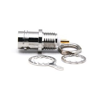 ขั้วต่อ BNC ตัวเมียแบบ Bulkhead RF รุ่น BNC-50KY 50 โอห์ม ทำจากทองเหลืองแท้ สำหรับติดตั้งบนแผง พร้อมถ้วยบัดกรีสำหรับเชื่อมต่อ ใช้กับอุปกรณ์ทดสอบ - Product Image 2