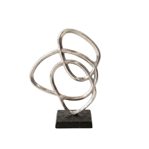Sculptures de table en métal de luxe, structure en aluminium texturé doré, sculpture artistique en forme de lune pour la décoration moderne des hôtels et des maisons, meilleur prix - Product Image 2
