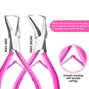 Kit d'outils professionnels pour extensions de cheveux avec pinces et micro-anneaux en acier inoxydable pour usage en salon et installation de cheveux naturels - Product Image 2