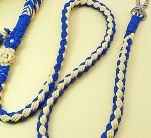 Laisse pour chien en coton tressé fait main : design floral en macramé - Product Image 3