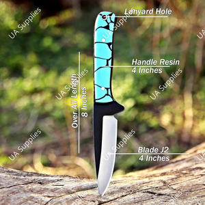 Cuchillo de Supervivencia Táctico de Acero Damasco 12C27, Hoja Fija de Espiga Completa, Hecho a Mano, para Caza y Camping, OEM - Product Image 2