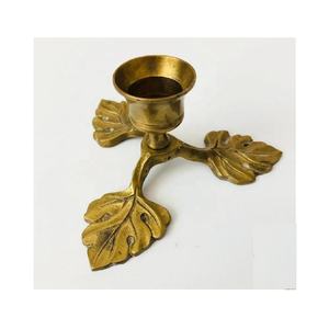 Aluminium <b>Flower</b> Design <b>Candle</b> Holder With Brass Plated Living Room Decor Showcase Tabletop Anniversary Wedding Gift for Women - Product Image 5