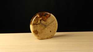 Natural Wood Epoxy Resin Modern Electric Silent Analog Table <b>Clock</b> Needle Hygrometer for Living Room Bedroom Hotel Room Decor - Product Image 3