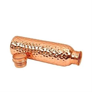 Service à eau en cuivre avec deux verres à boire, bouteille réutilisable pour boissons, vaisselle de table pour la maison, le bureau et les voyages - Product Image 5