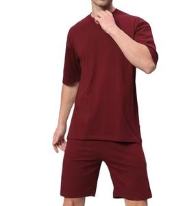 Conjunto de Dos Piezas para Hombre, Camiseta y Pantalones Cortos con Lavado Ácido, Estilo Retro Urbano, Algodón Grueso, Etiqueta Tejida con Impresión Personalizada, Colores Personalizados - Product Image 2