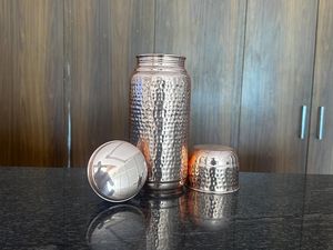 Handcrafted Pure <b>Copper</b> Jumbo Water Bottle Lid <b>Cup</b> Anti-corrosion Coating Portable Classic Design Gift Box Packaging Drinkware - Product Image 2