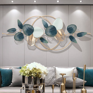 Gold Green Metal <b>Leaves</b> <b>Wall</b> <b>Decor</b> Botanical Plant Inspired <b>Wall</b> Sculpture for Living Room Bedroom Entryway Modern Home Accent - Product Image 2