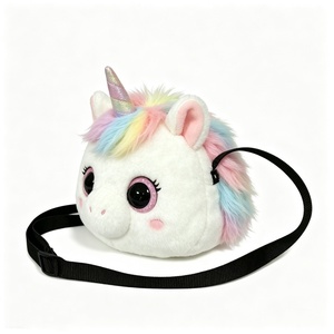 Sac à bandoulière licorne personnalisé avec paillettes, sac fourre-tout en peluche pour enfants, sac bandoulière licorne en peluche, sac à main licorne arc-en-ciel mignon en peluche - Product Image 5