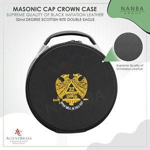 Masonic Scottish Rite 32 Degree Double Eagles Crown Cap Case Black (Wings <b>Down</b>) - Product Image 5