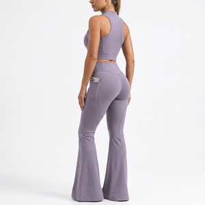 Conjunto de Leggings Color Lavanda para Mujer, Bra Deportivo, Ropa Deportiva para Yoga y Ejercicio, Ropa de Fitness, Marca Privada Personalizada, OEM, ODM - Product Image 2