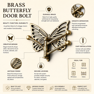 Handcrafted Brass Butterfly Wall Hook Cloth Hanger Decorative Key Holder for Bedroom Bathroom Entryway Decor Home Organizer Rack - Product Image 5