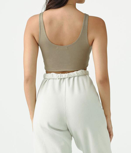 Débardeur court en coton personnalisé pour femme avec logo brodé, sexy, respirant, tricoté, sans manches, camisole Supaling - Product Image 6