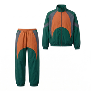 Conjunto Deportivo Personalizado Estilo Vintage Y2K para Hombre, Chaqueta y Pantalones de Nailon con Bloques de Color, 2 Piezas, Ropa Deportiva Urbana - Product Image 3