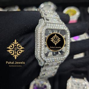 Montre de luxe carrée en diamant Pahal Jewels, acier inoxydable, quartz analogique, pour femme, 38 mm, bracelet en cristal saphir, 25 cm - Product Image 2