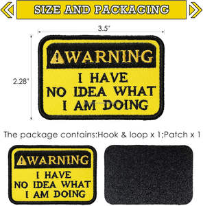 Parche de bucle de gancho divertido, parches bordados, parches bordados de tela de flores para mochila táctica, arneses para perros, advertencia que tengo - Product Image 4