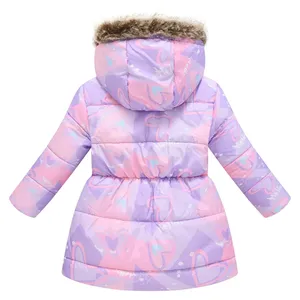 Manteau matelassé à capuche pour filles, veste d'hiver chaude, isolée, imperméable et respirante pour enfants, en tissu doux et confortable, vente en gros - Product Image 2