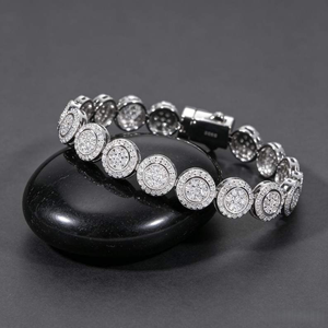 Pulsera de Plata con Moissanita, Eslabones Redondos, Lujosa y Brillante, Joyería Fina Elegante para Mujer, Regalo Ideal - Product Image 1