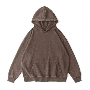 Men's Washed Cotton <b>Hoodie</b> with <b>White</b> Solid Front Pocket Casual Regular Fit Breathable Winter Style Low Price Manufacture - Product Image 4