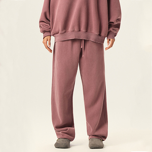 Men Fleece Cotton Vintage <b>Oversize</b> Sweat Pant Set Custom Heavyweight Wide Leg Acid Wash Distressed Baggy Joggers <b>Sweatpants</b> - Product Image 3