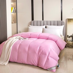 Ensemble de couette moderne en couleur unie, 3 pièces, 100% coton, garni de duvet de canard, respirant - Product Image 4