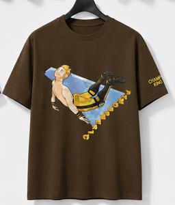 Camiseta de manga corta marrón para hombre, corte regular, informal - Product Image 1